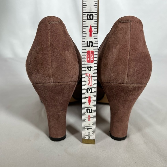 Anyi Lu Heart Suede Handmade Italy Sacchetto Italian Pumps Heels Shoes Size 39.5 - Picture 9 of 14